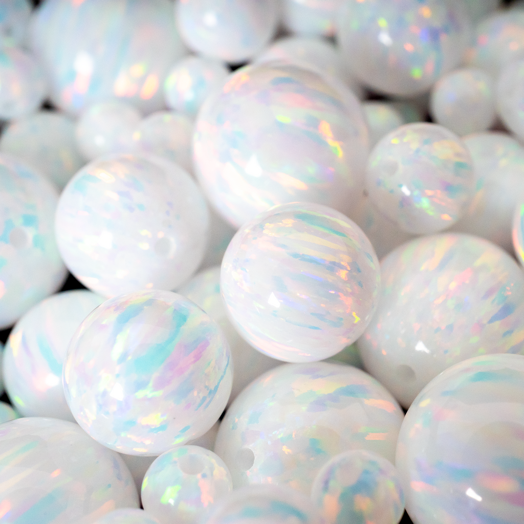 Opal Craft Beads - Pearl White Opal Beads - Jewelry Making