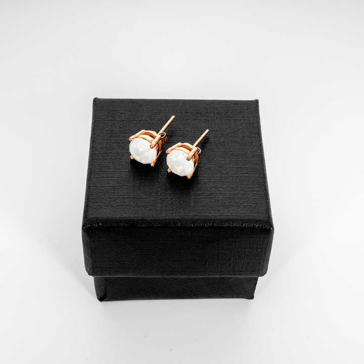 Pearl White Opal Stud Earrings - The Opal Dealer
