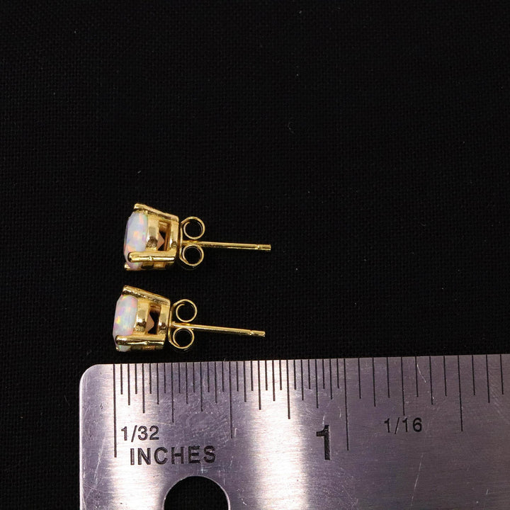 Pearl White Opal Stud Earrings - The Opal Dealer