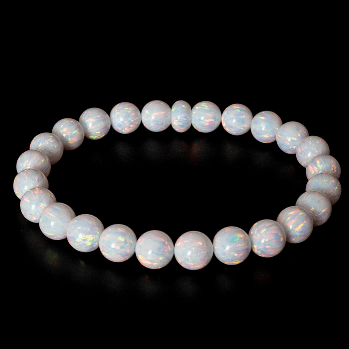 Pearl White Opal Beaded Bracelet - The Opal Dealer
