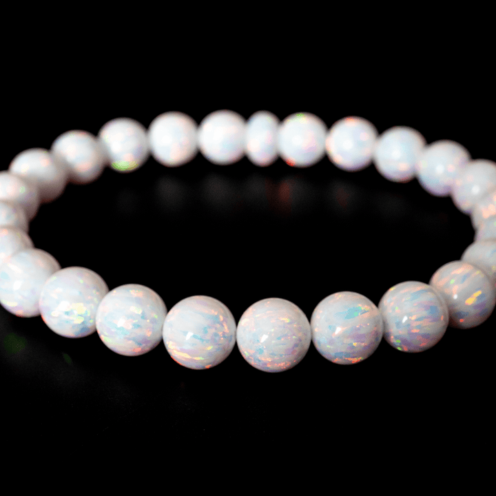 Pearl White Opal Beaded Bracelet - The Opal Dealer