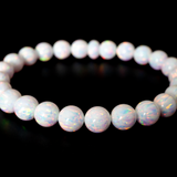 Pearl White Opal Beaded Bracelet
