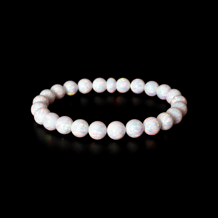 Pearl White Opal Beaded Bracelet - The Opal Dealer
