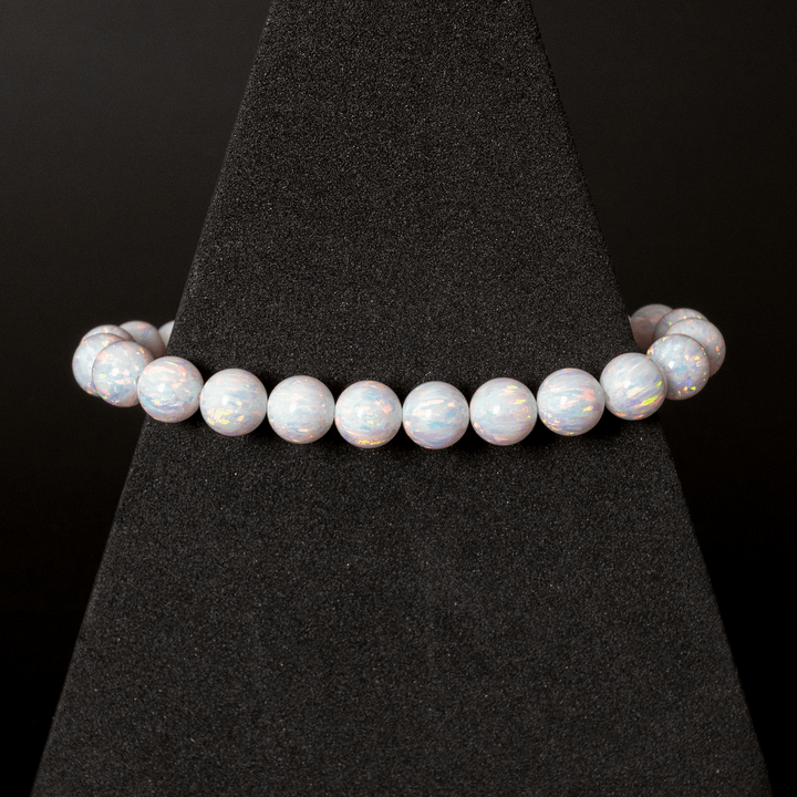 Pearl White Opal Beaded Bracelet - The Opal Dealer