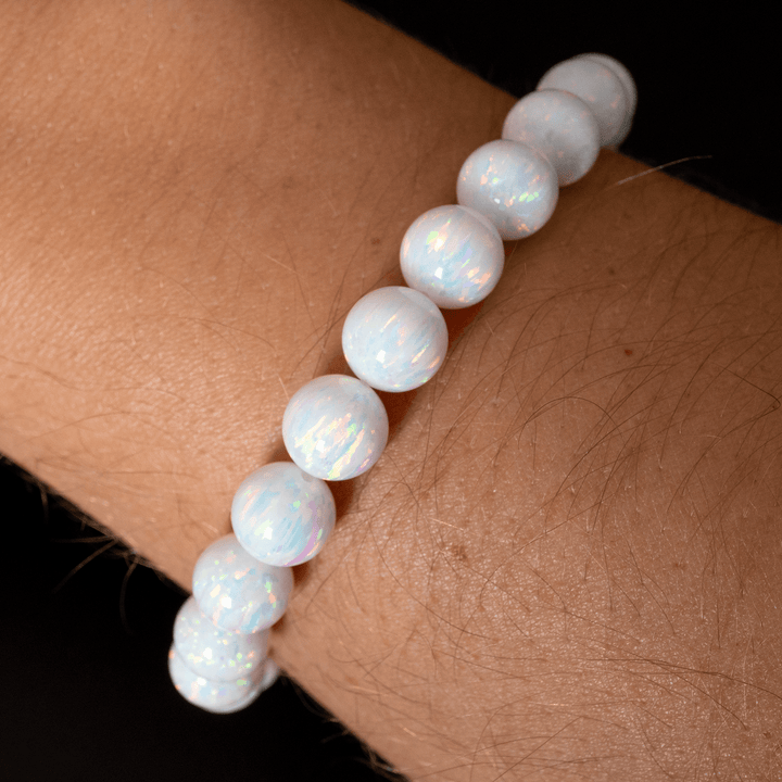 Pearl White Opal Beaded Bracelet - The Opal Dealer