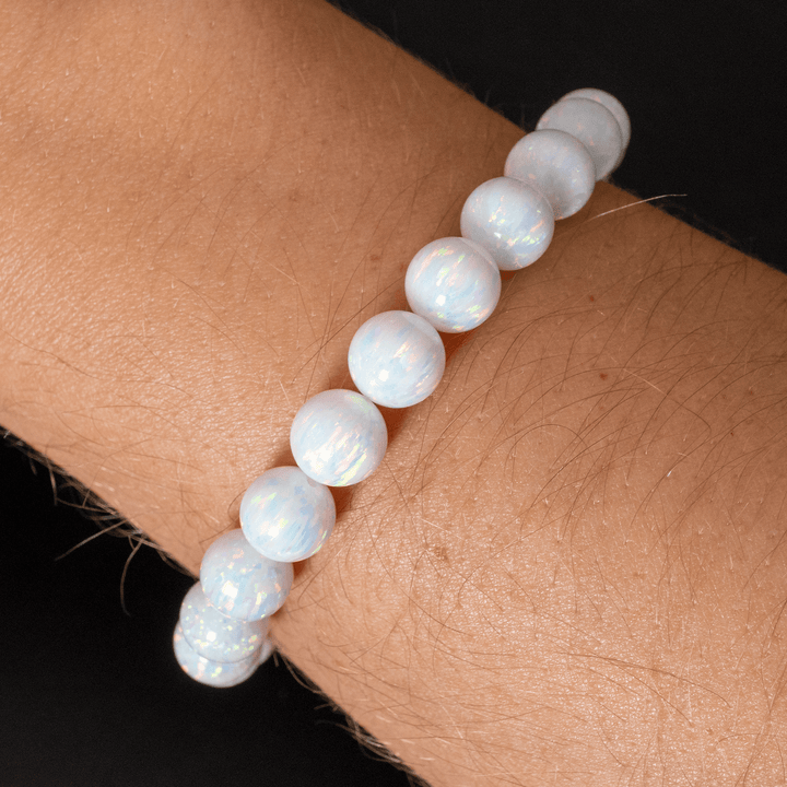 Pearl White Opal Beaded Bracelet - The Opal Dealer