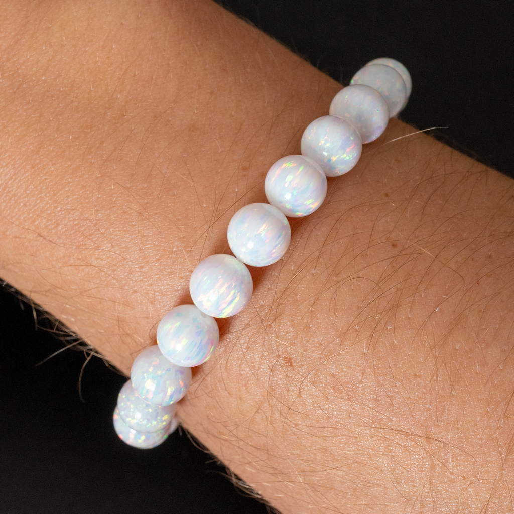 White Opal Bracelet - Pearl White Opal Beaded Bracelet - Opal Jewelry – The  Opal Dealer