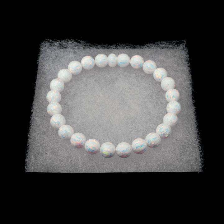 Pearl White Opal Beaded Bracelet - The Opal Dealer
