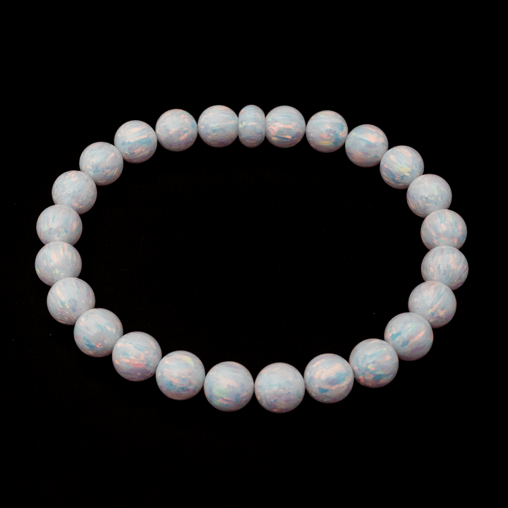Pearl White Opal Beaded Bracelet - The Opal Dealer