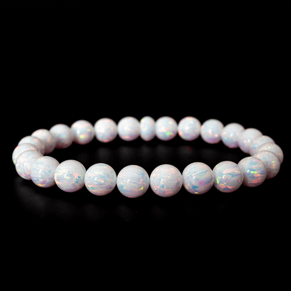 Pearl White Opal Beaded Bracelet - The Opal Dealer