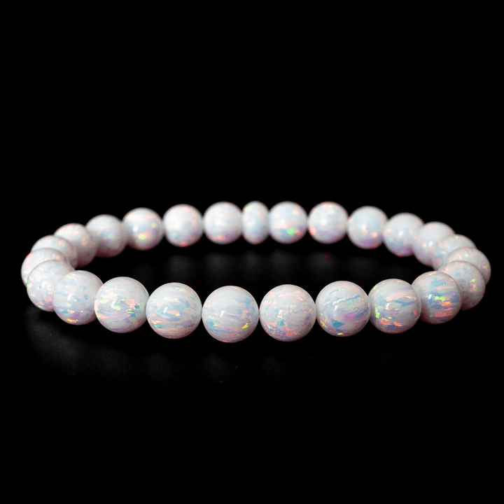 Pearl White Opal Beaded Bracelet - The Opal Dealer