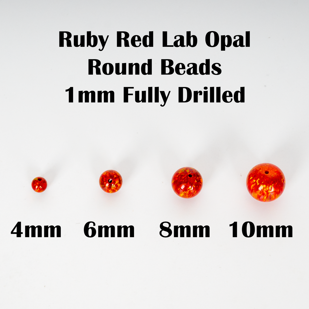 Opal Craft Beads - Ruby Red Opal Beads - Jewelry Making & Crafts
