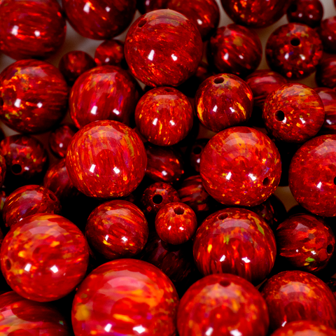 Ruby Red Opal Craft Beads