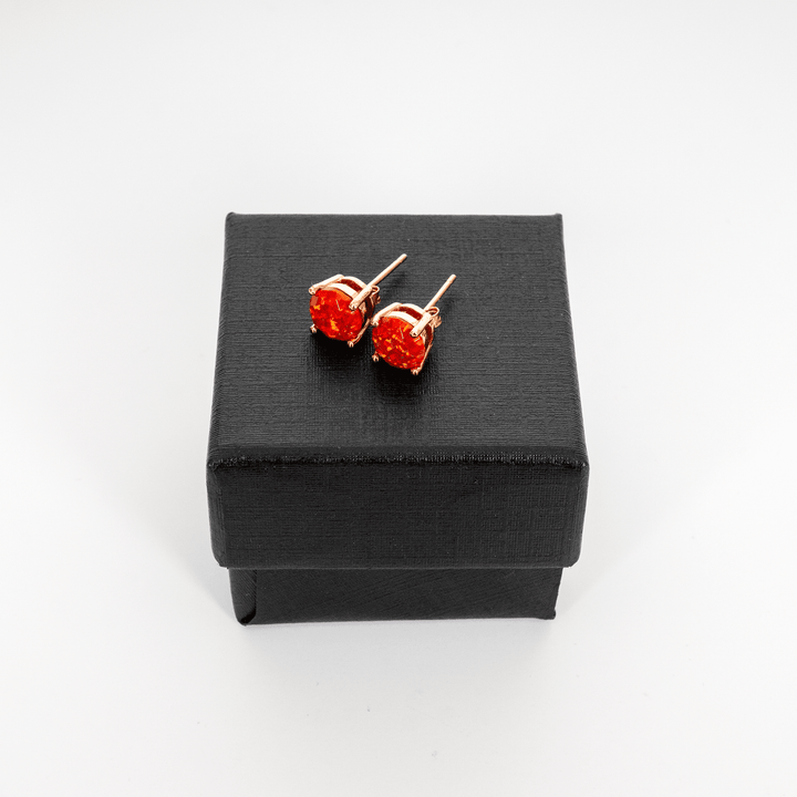 Ruby Red Opal Stud Earrings - The Opal Dealer