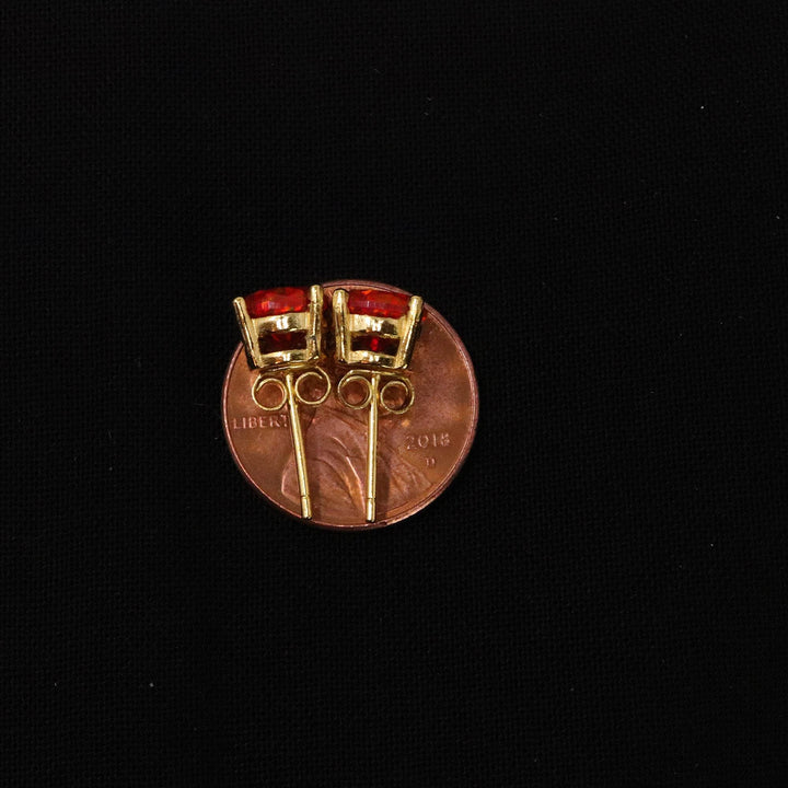 Ruby Red Opal Stud Earrings - The Opal Dealer