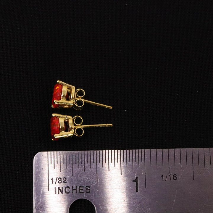 Ruby Red Opal Stud Earrings - The Opal Dealer