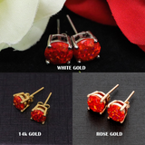 Ruby Red Opal Stud Earrings