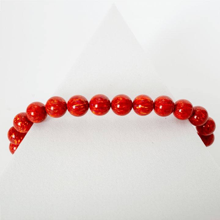 Ruby Red Opal Beaded Bracelet - The Opal Dealer