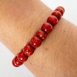 Ruby Red Opal Beaded Bracelet