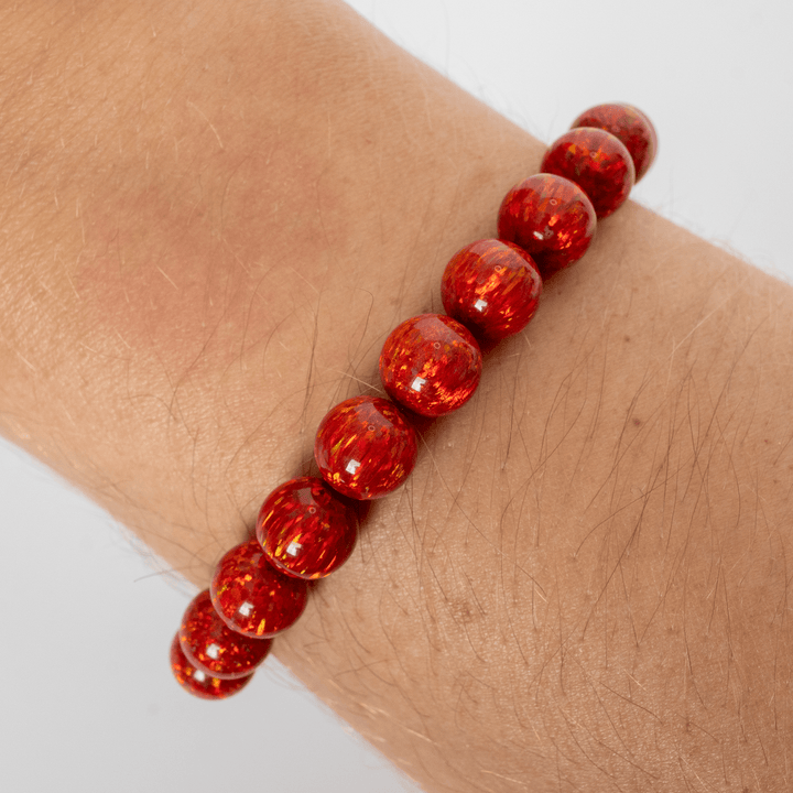 Ruby Red Opal Beaded Bracelet - The Opal Dealer