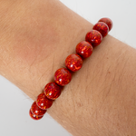 Ruby Red Opal Beaded Bracelet