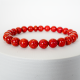 Ruby Red Opal Beaded Bracelet