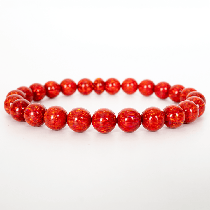 Ruby Red Opal Beaded Bracelet - The Opal Dealer