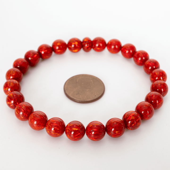 Ruby Red Opal Beaded Bracelet - The Opal Dealer
