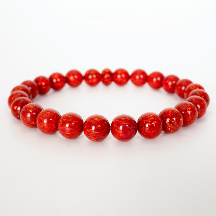 Ruby Red Opal Beaded Bracelet - The Opal Dealer