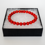 Ruby Red Opal Beaded Bracelet