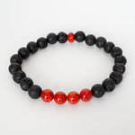 Ruby Red Opal & Lava Stone Beaded Bracelet