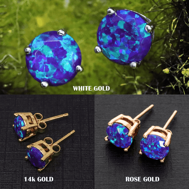 Sleepy Lavender Opal Stud Earrings - The Opal Dealer
