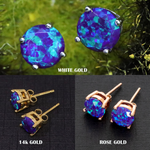 Sleepy Lavender Opal Stud Earrings