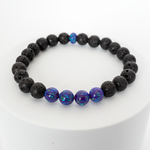 Sleepy Lavender Opal & Lava Stone Beaded Bracelet - New Design
