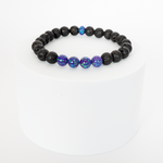 Sleepy Lavender Opal & Lava Stone Beaded Bracelet - New Design