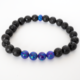 Sleepy Lavender Opal & Lava Stone Beaded Bracelet - New Design