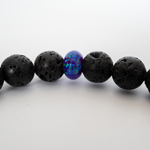 Sleepy Lavender Opal & Lava Stone Beaded Bracelet