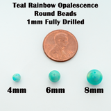 Teal Rainbow Opalescence Craft Beads