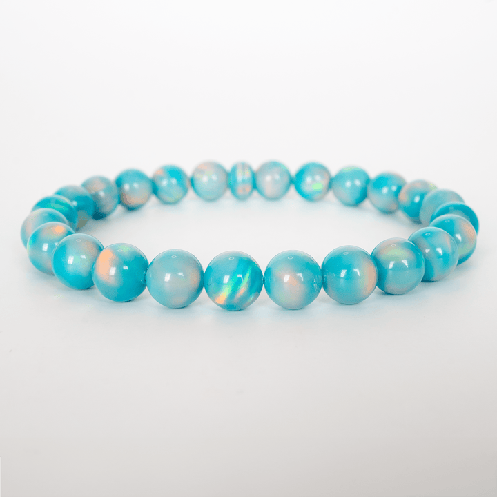 Teal Rainbow Opalescence Beaded Bracelet - The Opal Dealer