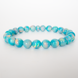 Teal Rainbow Opalescence Beaded Bracelet - New Design