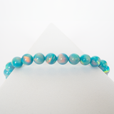 Teal Rainbow Opalescence Beaded Bracelet
