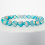 Teal Rainbow Opalescence Beaded Bracelet - New Design