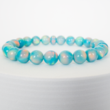 Teal Rainbow Opalescence Beaded Bracelet
