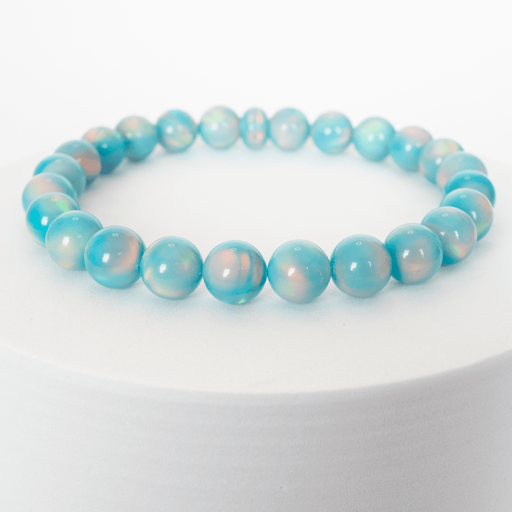 Teal Rainbow Opalescence Beaded Bracelet - The Opal Dealer