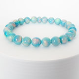 Teal Rainbow Opalescence Beaded Bracelet