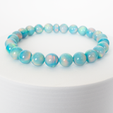 Teal Rainbow Opalescence Beaded Bracelet - New Design