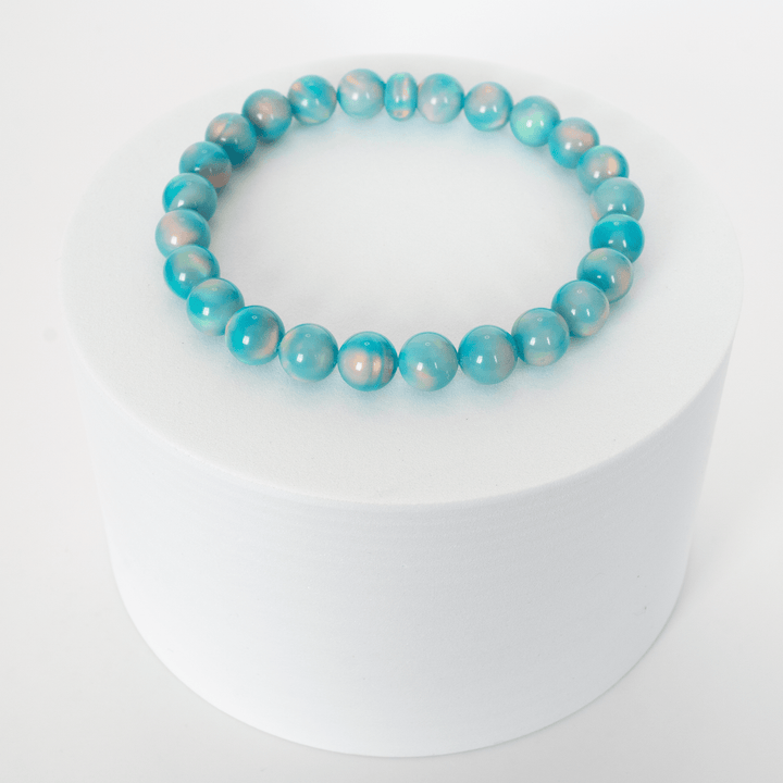 Teal Rainbow Opalescence Beaded Bracelet - The Opal Dealer