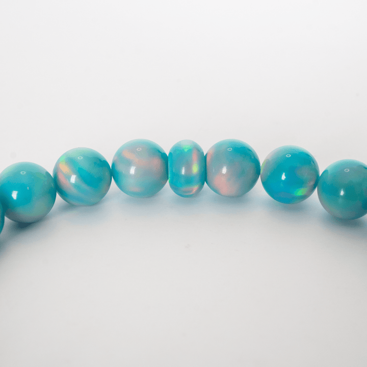 Teal Rainbow Opalescence Beaded Bracelet - The Opal Dealer