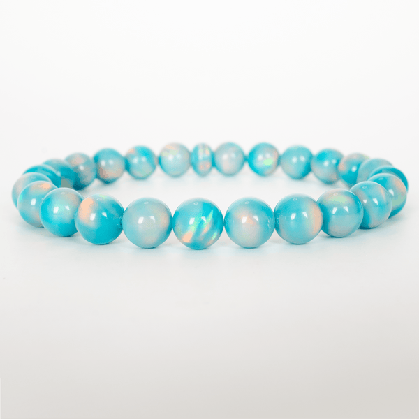Teal Rainbow Opalescence Beaded Bracelet - The Opal Dealer
