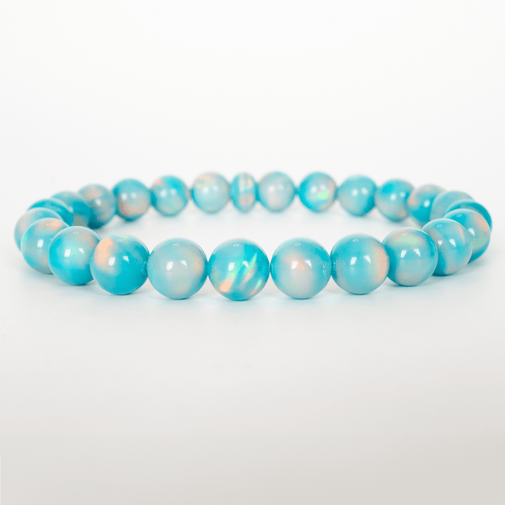 Teal Rainbow Opalescence Beaded Bracelet - The Opal Dealer